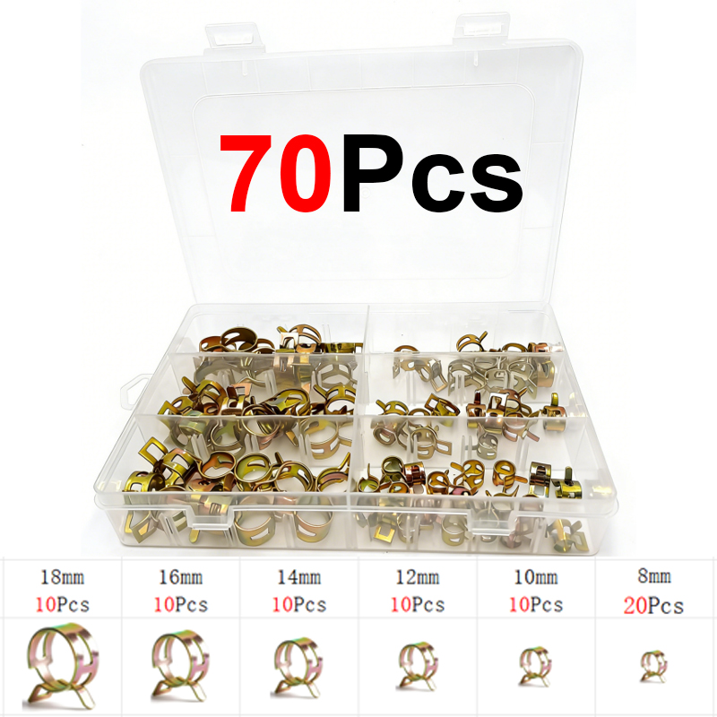 Pipe Bending Spring - 70Pcs 8mm/10mm/12mm/14mm/16mm /18mm Fuel Spring Clip