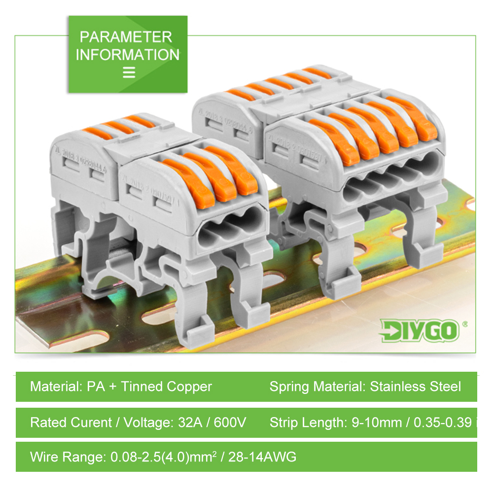 DIN Rail Fast Wire Cable Conne - Push Fit Connector ulasan dan harga