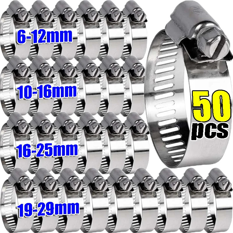 10-50pcs Hose Clips Pipe Clamp - Drain Pipe Clip ulasan dan harga