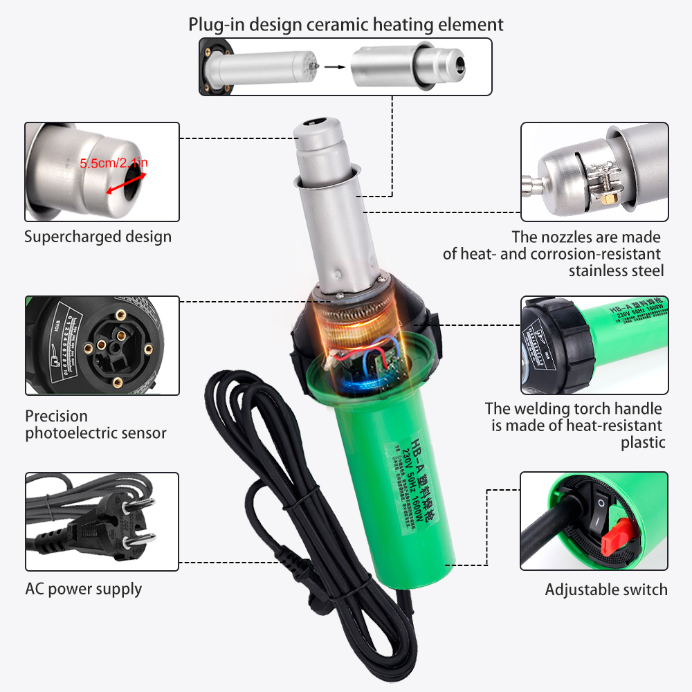 220V 1600W Plastic Welding Gun - Pipe Freeze Spray ulasan dan harga
