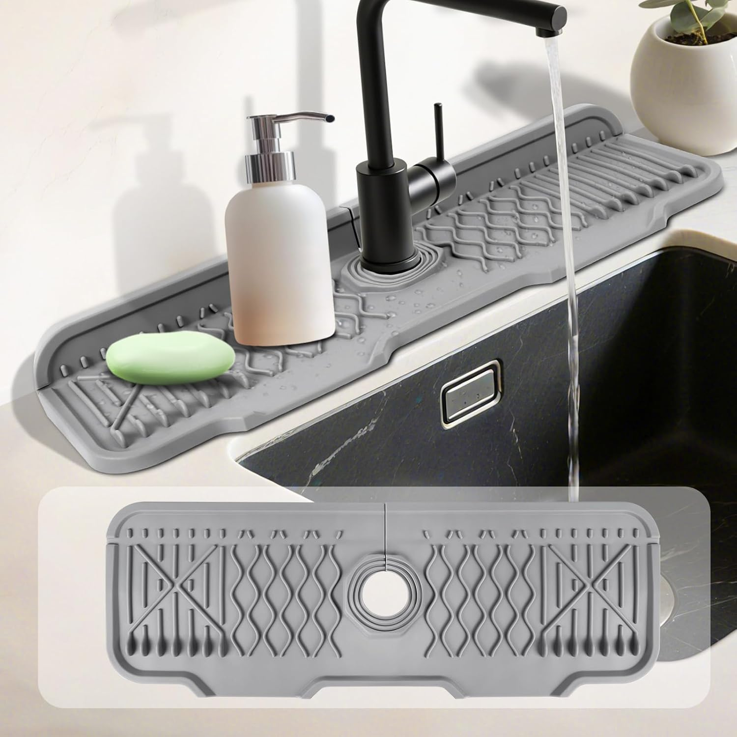 Kitchen sink splash guard, sil - Silicone Tap Washer ulasan dan harga