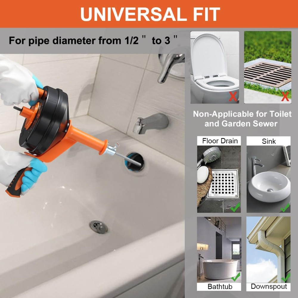 Drain Auger Clog Remover with  - Drain Snake Flexible ulasan dan harga