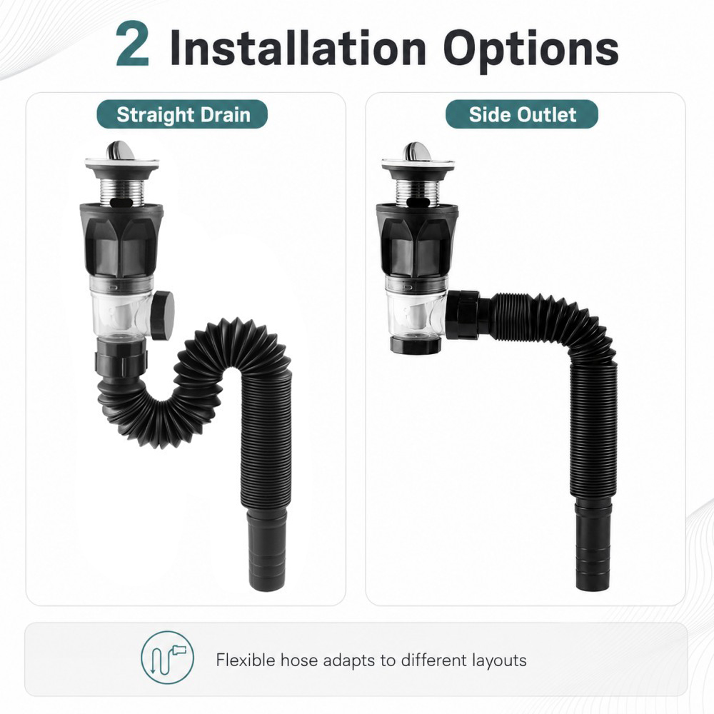 1-5pcs Bathroom Sink Drain Kit - Drain Pipe Clip ulasan dan harga