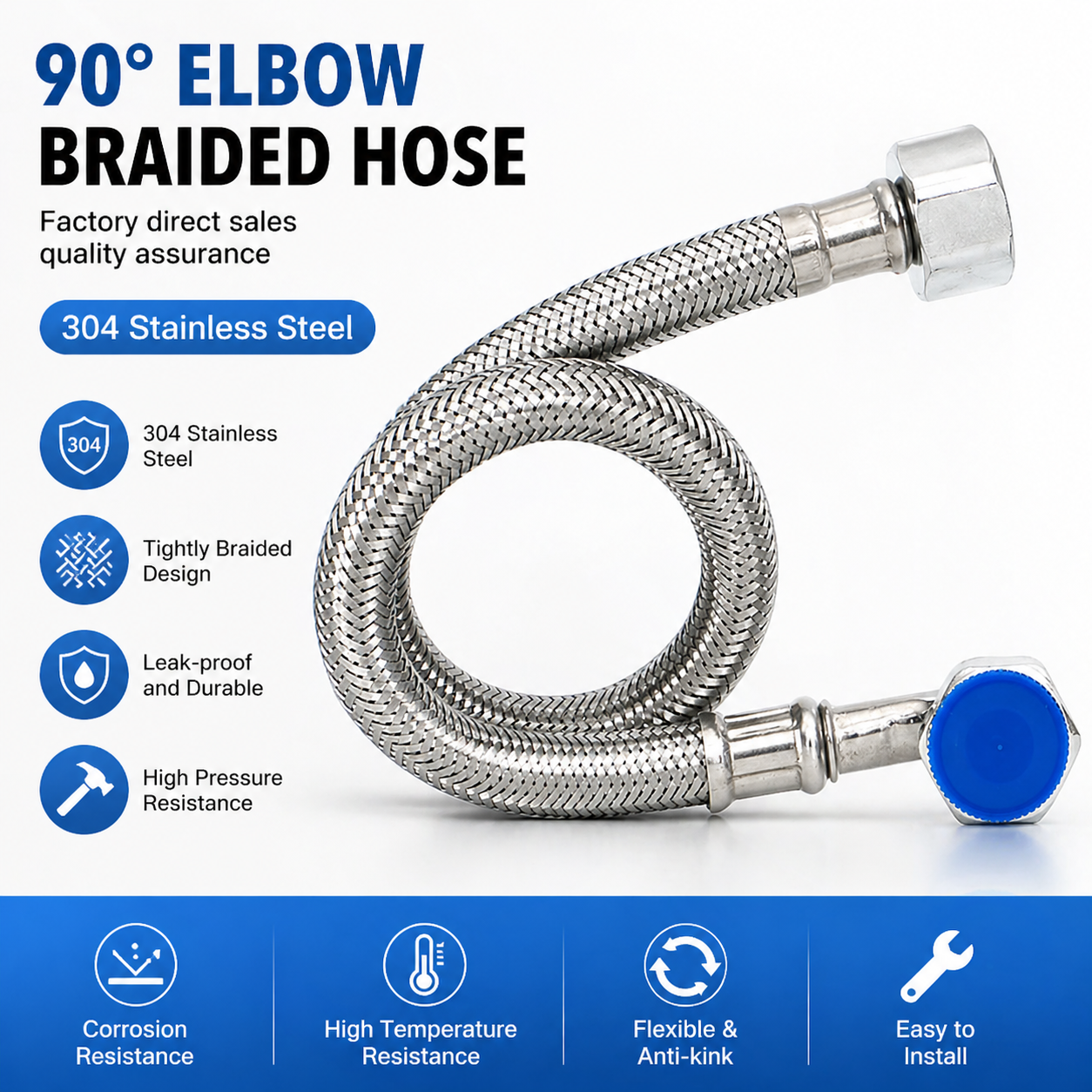 304 Stainless Steel Hose Angle - Flexible Hose Braided ulasan dan harga