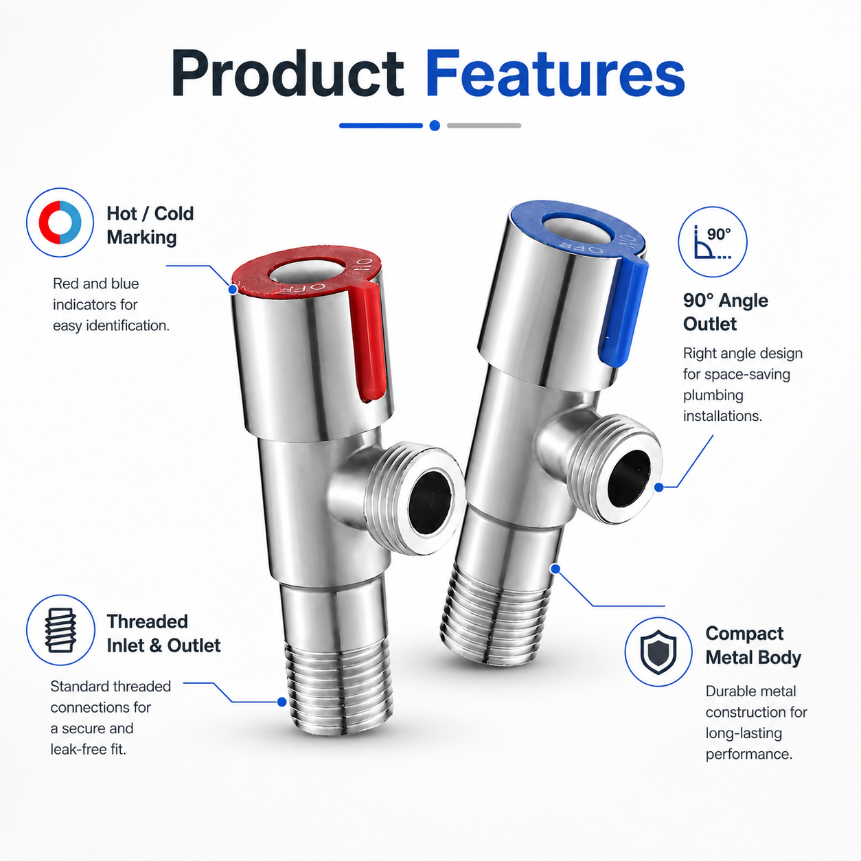 Stainless Steel Hot Cold Inlet - Toilet Fill Valve ulasan dan harga