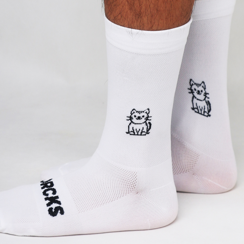 Cat Pattern Cycling Socks Spri - Pipe Bending Spring ulasan dan harga