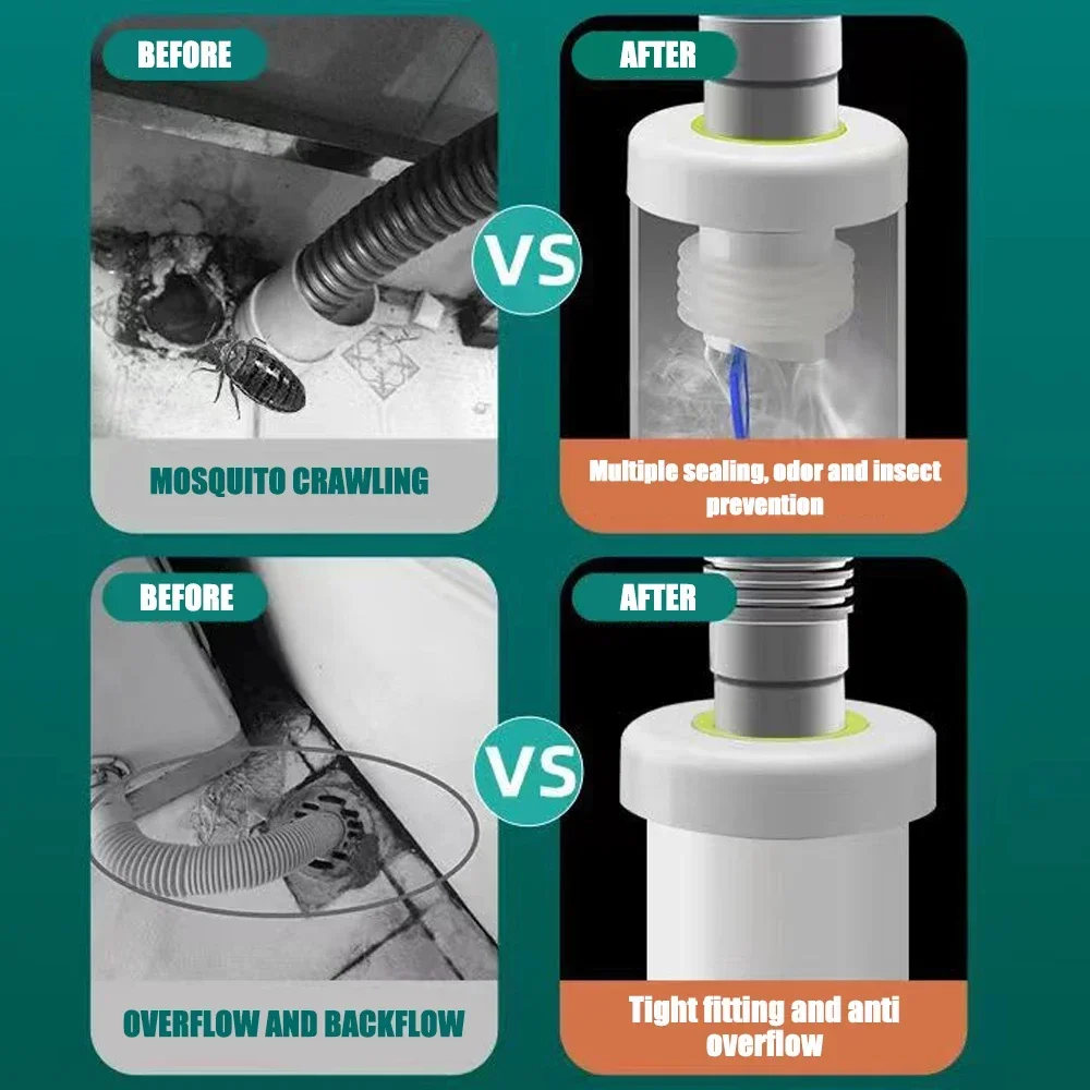 Pipe Drain Sealing Plug Deodor - Drain Pipe Clip ulasan dan harga